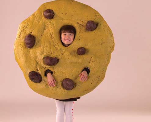 Girl in cookie costume