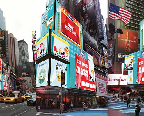 Chicco billboard in Times Square