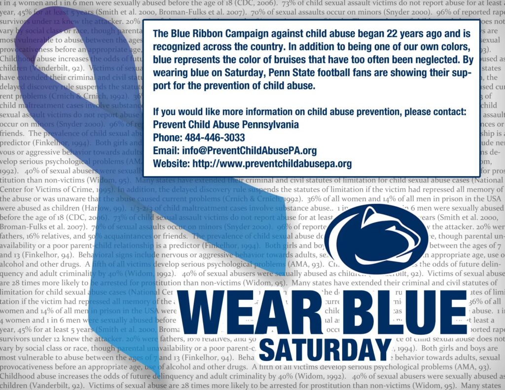 Flyer with more information about PCAR and child abuse prevention