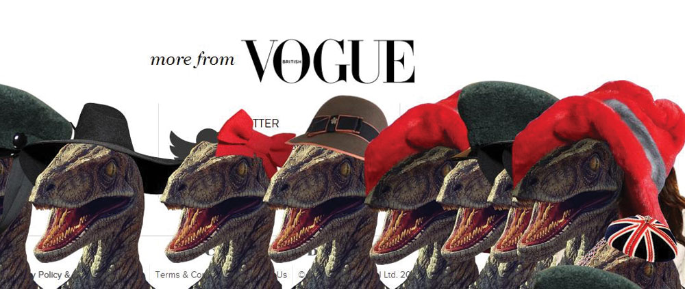 Image showing velociraptor easter egg on Vogue home page