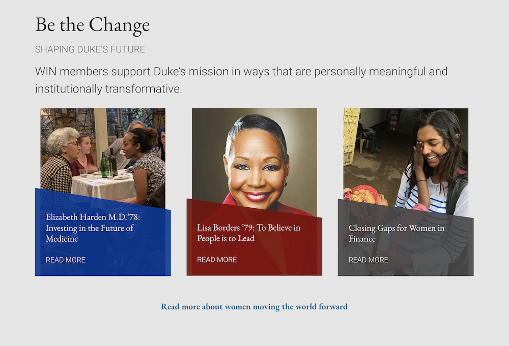 Duke Women's Impact Network website